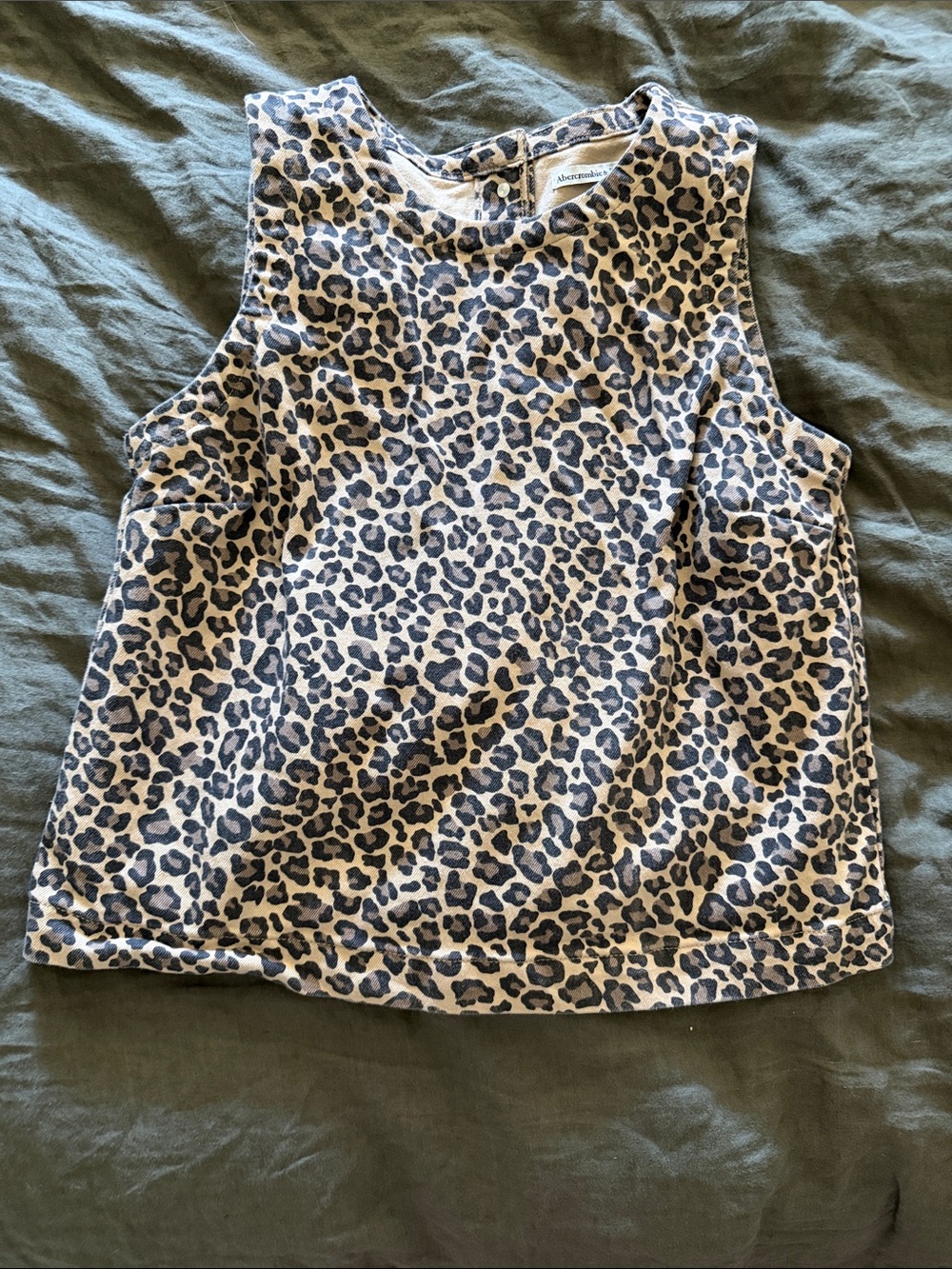 Abercrombie & Fitch Women's Leopard Print Tank - Black & Cream